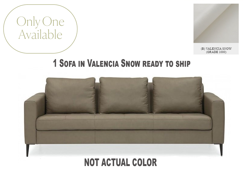Corra Leather Sofa ONLY 1 AVAILABLE Ready To Ship In Valencia Snow