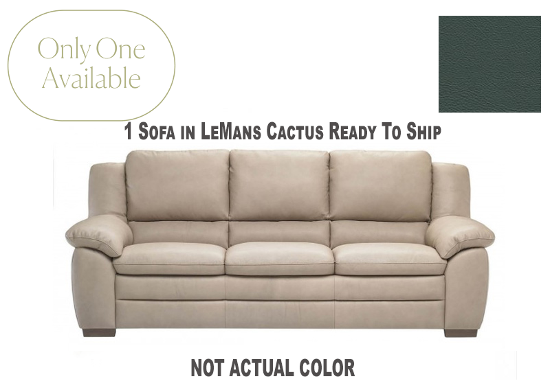 Natuzzi Editions A450 Leather Sofa Only 1 Available Lemans Cactus Ready To Ship