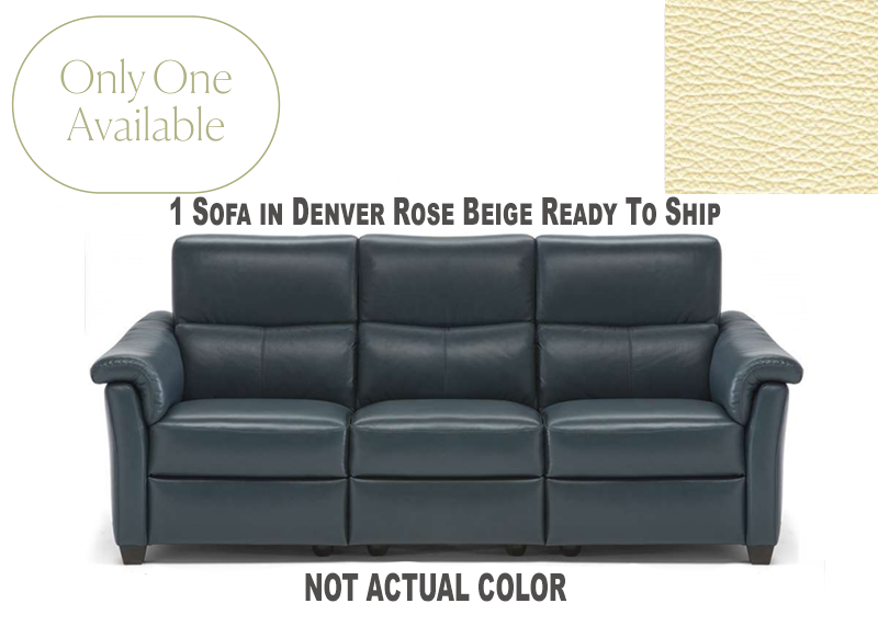 Natuzzi Editions C068 Astuzia Power Reclining Leather Sofa  1 Available In Denver Rose Beige Ready To Ship