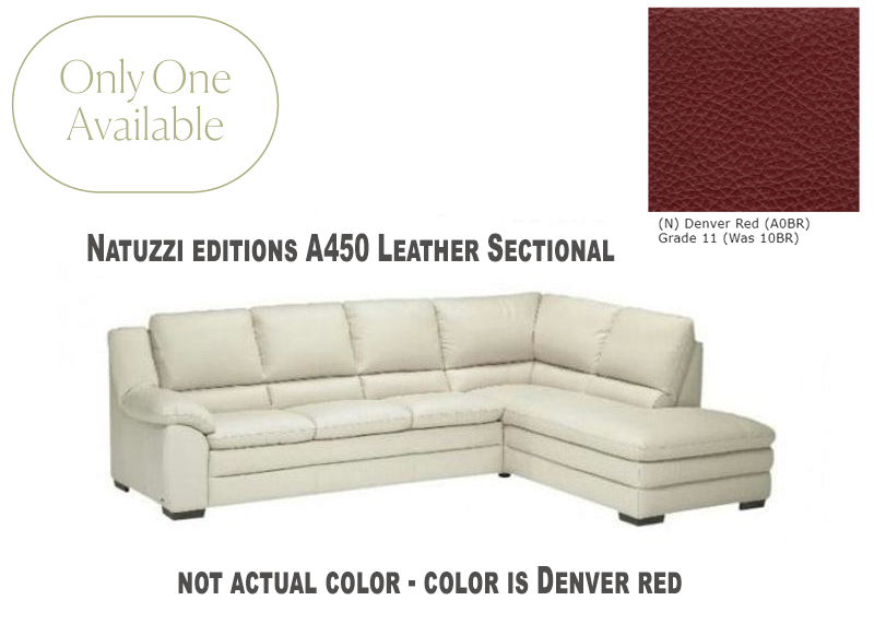 Brand New Natuzzi Editions A450 Prudenza Leather Sectional Denver Red Get 60% Off