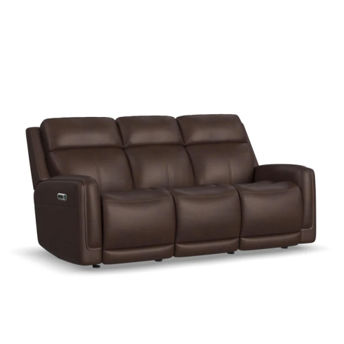 Flexsteel Alister Power Gliding Leather Sofa or Set - With Power Tilt Headrest | Power Lumbar Stocked Leathers