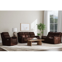 Flexsteel Alister Power Gliding Leather Sofa or Set - With Power Tilt Headrest | Power Lumbar Stocked Leathers