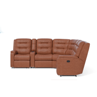 Flexsteel Arlo Power Reclining Leather Sectional With Optional Power Headrest Power Lumbar