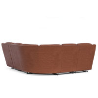 Flexsteel Arlo Power Reclining Leather Sectional With Optional Power Headrest Power Lumbar