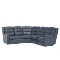 Flexsteel Arlo Power Reclining Leather Sectional With Optional Power Headrest Power Lumbar
