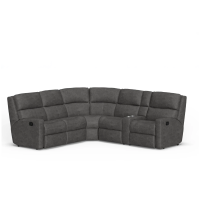 Flexsteel Catalina Power Reclining Leather Sectional With Option Power Tilt Headrest