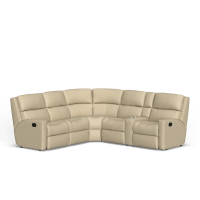 Flexsteel Catalina Power Reclining Leather Sectional With Option Power Tilt Headrest