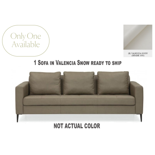 Corra Leather Sofa ONLY 1 AVAILABLE Ready To Ship In Valencia Snow