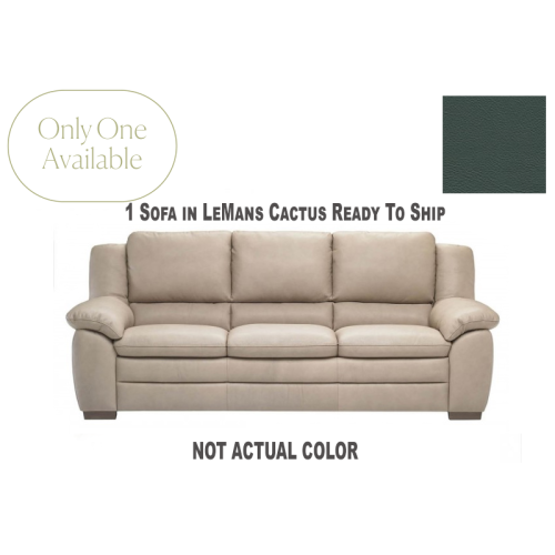 Natuzzi Editions A450 Leather Sofa Only 1 Available Lemans Cactus Ready To Ship