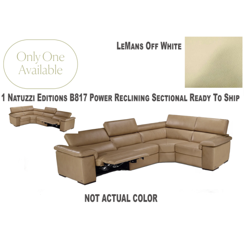 Natuzzi Editions B817 Solare Power Reclining Leather Sectional | Adjustable Headrest Ready To Ship Only 1 