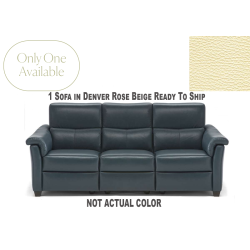 Natuzzi Editions C068 Astuzia Power Reclining Leather Sofa  1 Available In Denver Rose Beige Ready To Ship