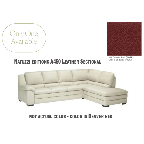 Brand New Natuzzi Editions A450 Prudenza Leather Sectional Denver Red Get 60% Off