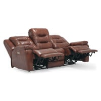 Lenna Power Reclining Leather Sofa or Set - Available With Power Tilt Headrest | Power Lumbar