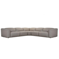 Axtra Power Reclining Leather Sectional With Power Headrest
