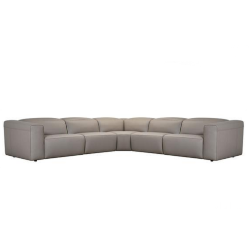 Axtra Power Reclining Leather Sectional With Power Headrest