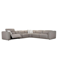 Axtra Power Reclining Leather Sectional With Power Headrest