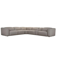 Axtra Power Reclining Leather Sectional With Power Headrest