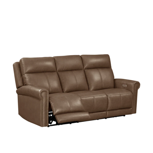 Flexsteel Alexander Power Reclining Leather Sofa or Set - With Power Tilt Headrest | Power Lumbar Stocked Leather