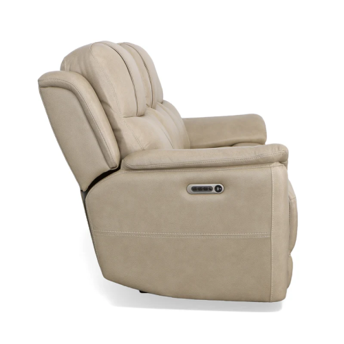 Flexsteel Crew Power Reclining Leather Sofa or Set - With Power Tilt Headrest | Power Lumbar