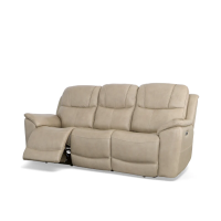 Flexsteel Crew Power Reclining Leather Sofa or Set - With Power Tilt Headrest | Power Lumbar