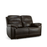 Flexsteel Jackson Power Reclining Leather Sofa or Set With Power Tilt Headrest