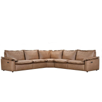 Clova Power Reclining Leather Sectional With Power Headrests Wallhugger