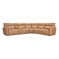 Marla Power Reclining Leather Sectional With Power Headrest