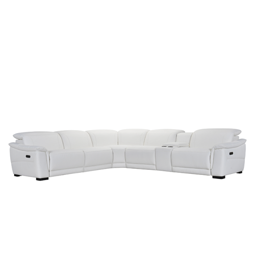 Messa Power Reclining Leather Sectional With Power Headrest