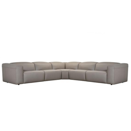 Axtra Power Reclining Leather Sectional With Power Headrest