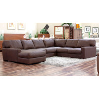 Max Deep Or Regular Seating Leather Sectional