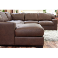 Max Deep Or Regular Seating Leather Sectional