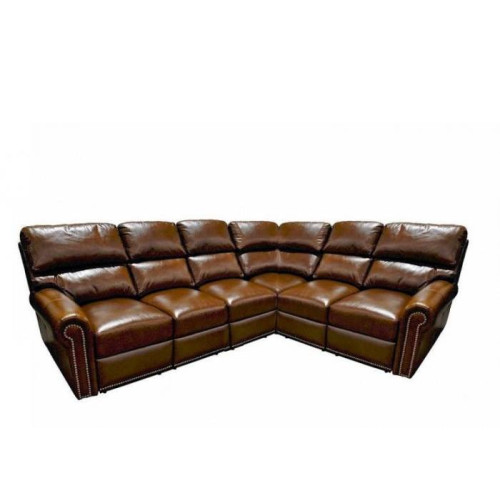 Newlyn Reclining Leather Sectional - Available with Power Recline | Power Lumbar