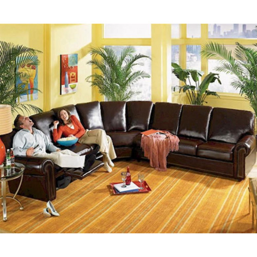 Greenlark Reclining Leather Sectional - Available with Power Recline | Power Lumbar