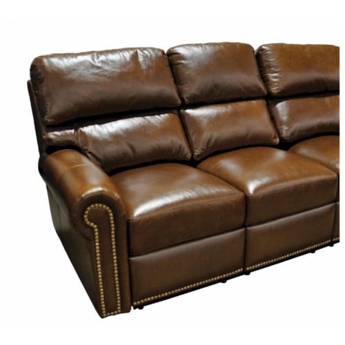 Newlyn Reclining Leather Sectional - Available with Power Recline | Power Lumbar