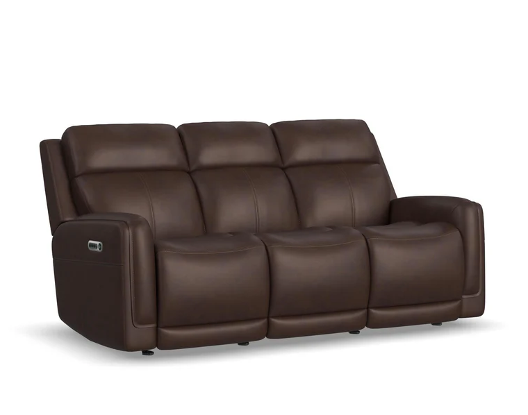 Flexsteel Alister Power Gliding Leather Sofa or Set - With Power Tilt Headrest | Power Lumbar Stocked Leathers