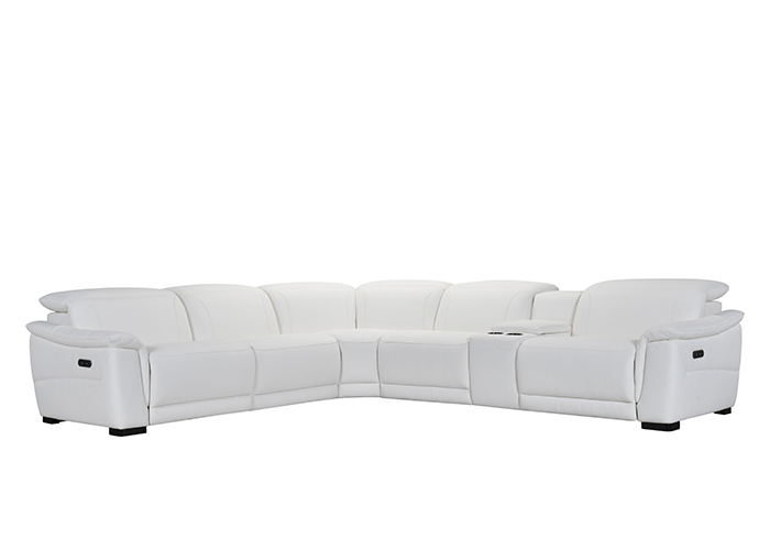 Messa Power Reclining Leather Sectional With Power Headrest