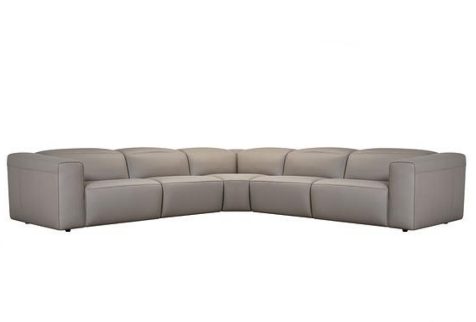 Axtra Power Reclining Leather Sectional With Power Headrest